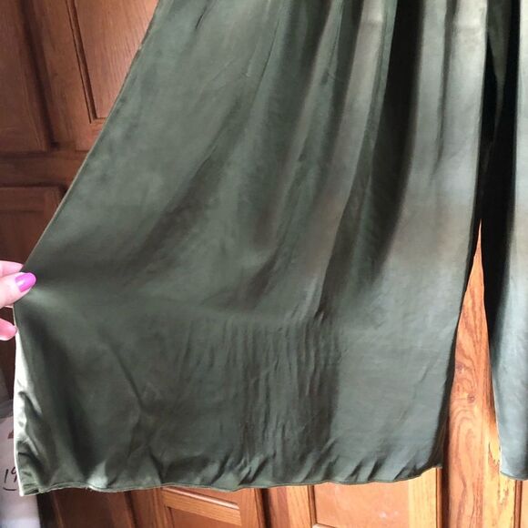 Saint Art High Smocked Waisted Satin Wide Leg Pants - S - Picture 12 of 13